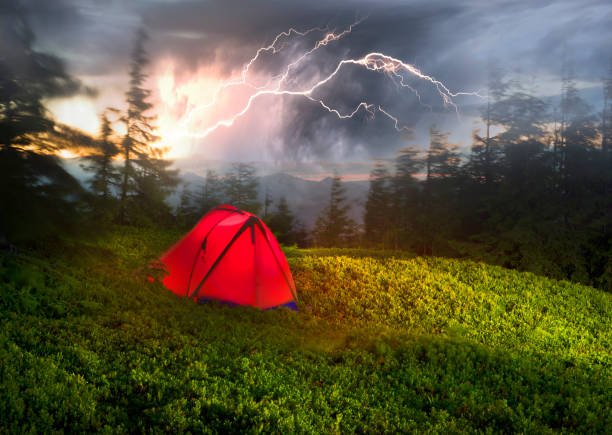 camping in a storm