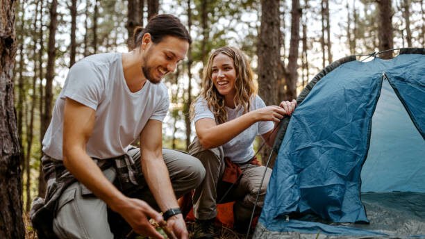 Couple camping